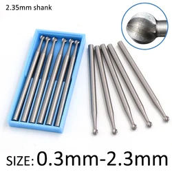 1-6 stücke 0,3-2,3mm Kugel bohrer Wolfram stahl Gravur Schnitz messer 2,35 Schaft Oliven Bernstein Schaft fräser Fräser Holz fräser
