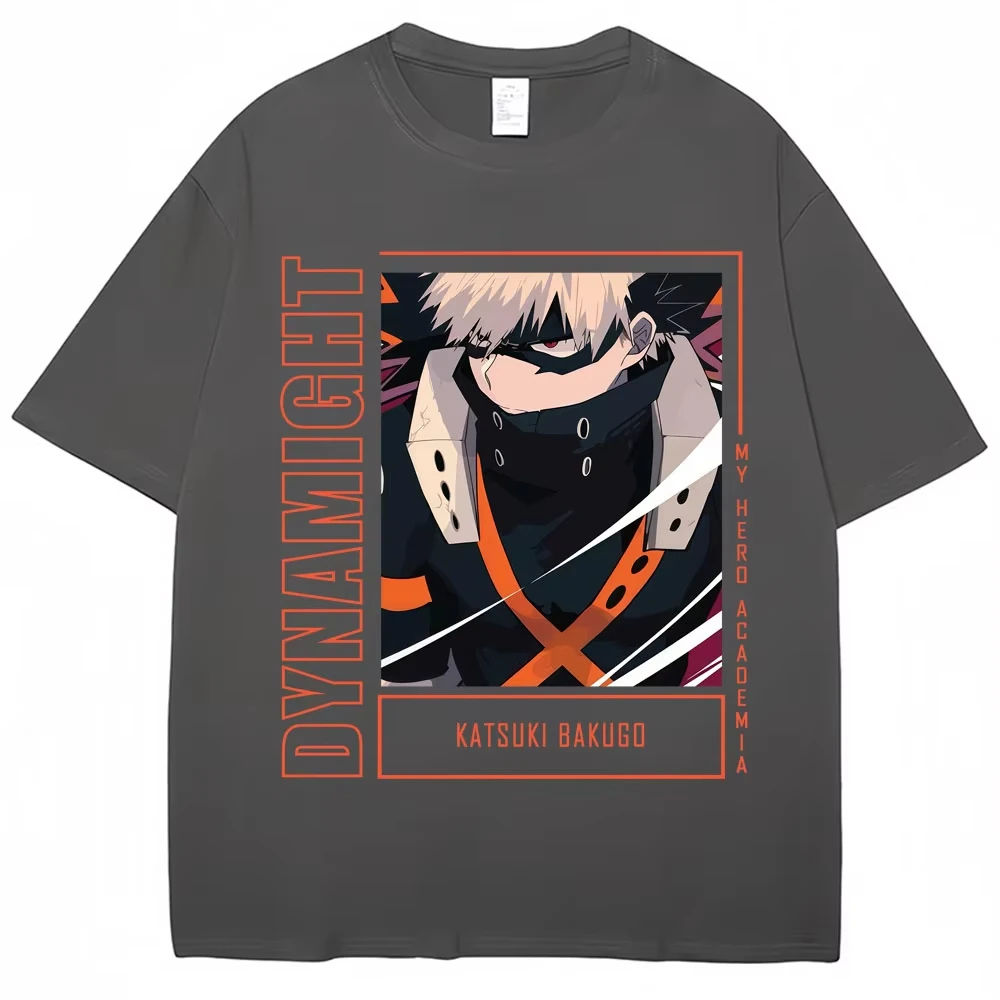 Anime My Hero Academia Graphic T-Shirt Vintage Harajuku Fashion Bakugou Katsuki Short Sleeve Men Women pure Cotton T Shirt