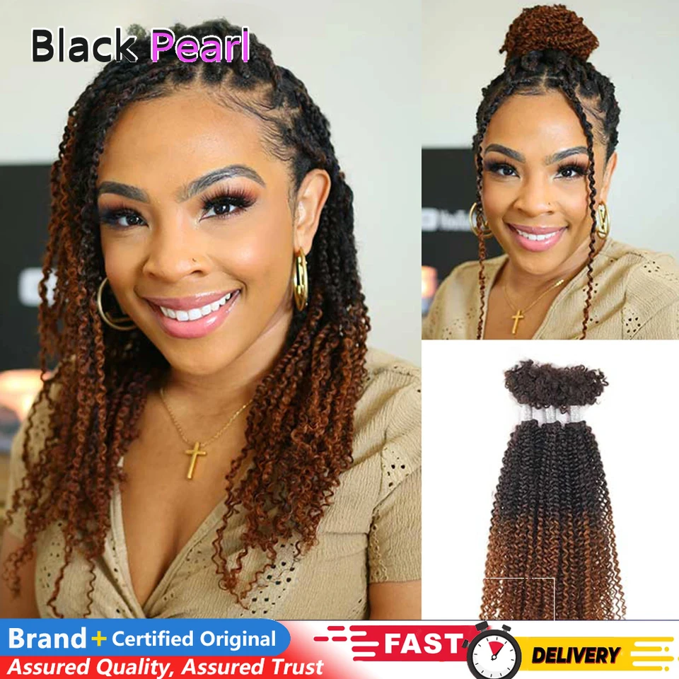 

Mongolian Afro Kinky V Bulk Ombre Brown Kinky Curly Hair for Twist Crochet Braiding Hair Boho 100% Remy Human Bulk Hair