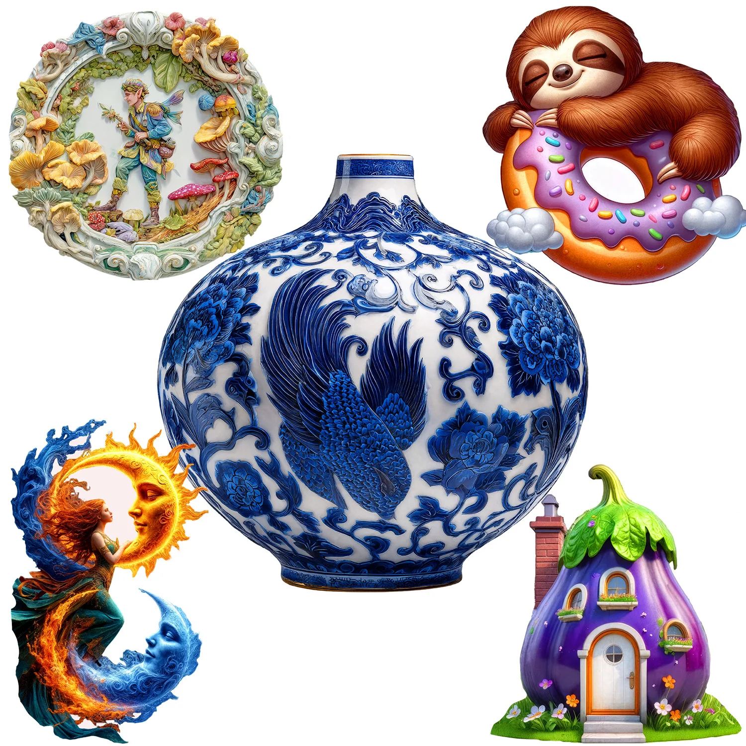 Creative Wooden Puzzles Unique Irregular Shapes Creative Handmade Decorations Holiday Gifts Family Games