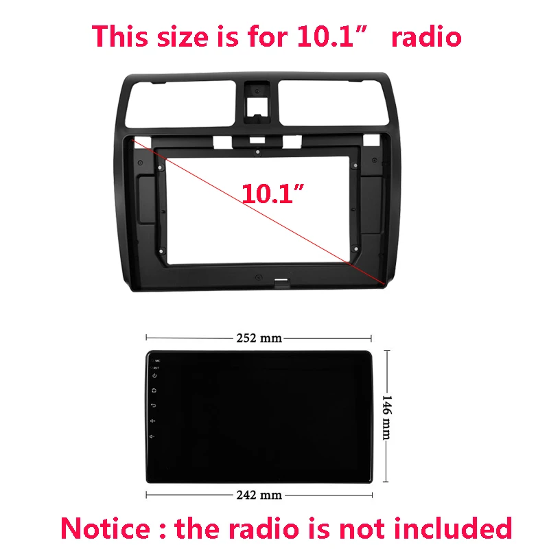 스즈키 스위프트용 자동차 라디오 근막, 자동차 스테레오 설치, 플라스틱 패널 베젤 페이스 플레이트 프레임 대시 키트, 2004 2010, 9/10 인치