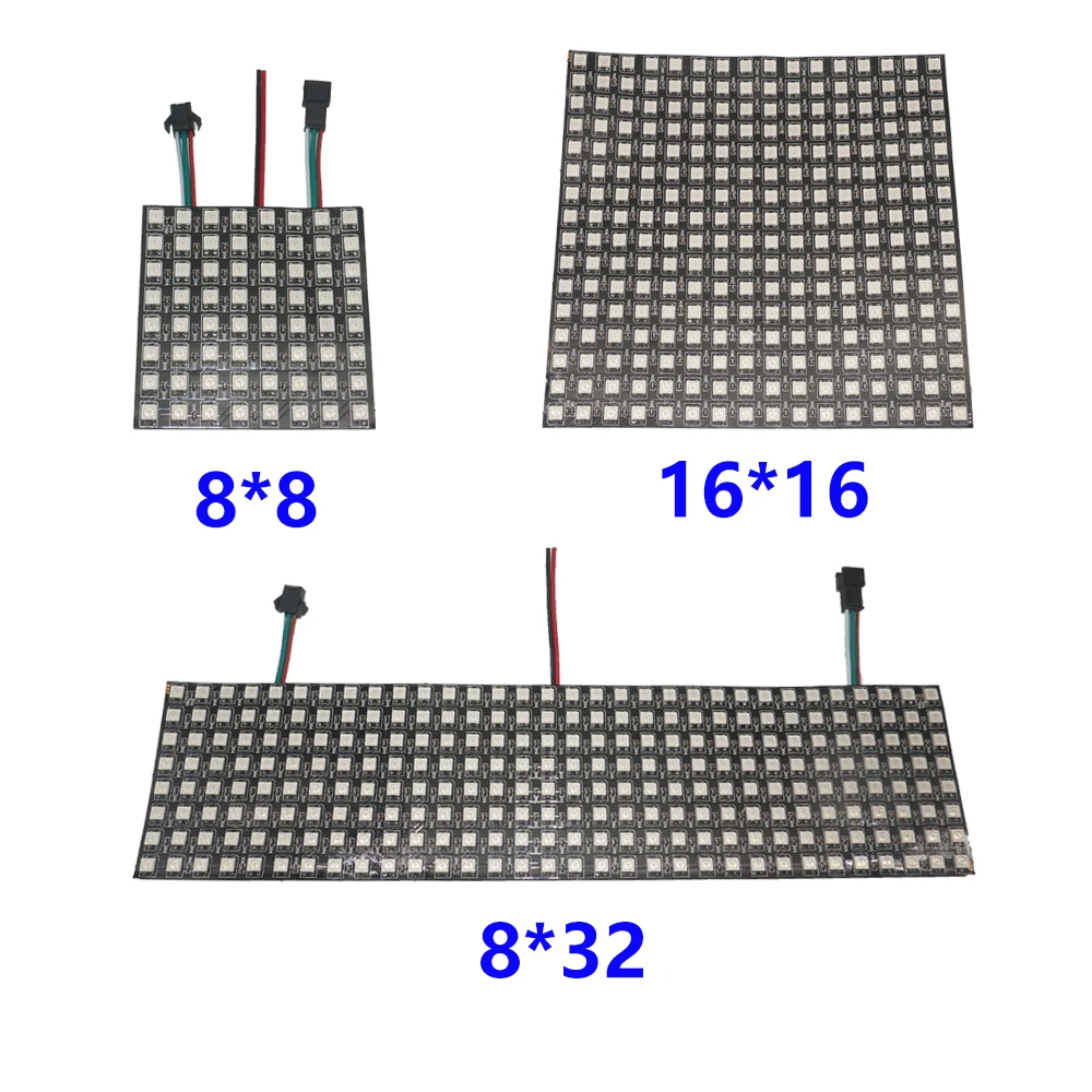 8*8/16*16/8*32 WS2812B Digital Flexible LED Programmed Panel 256Pixels Screen Individually Addressable Full Color