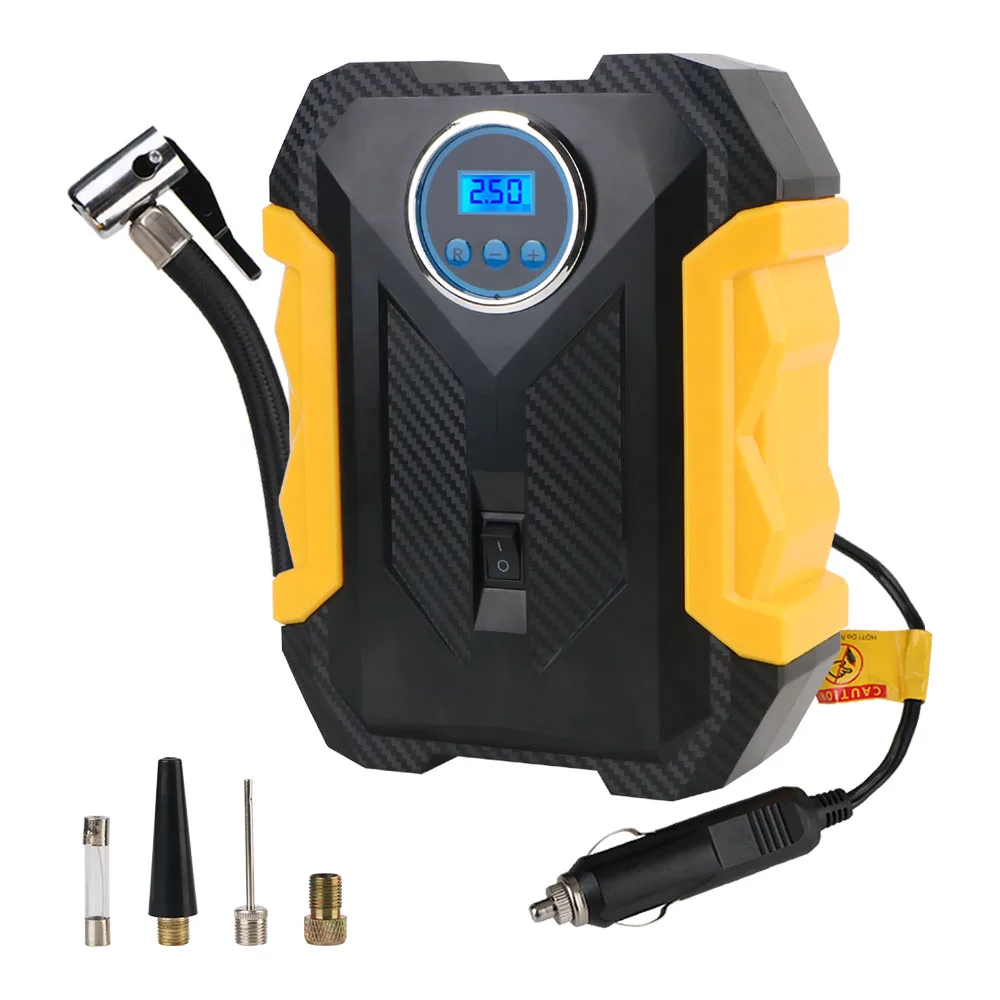 150PSI 120W Digital Cigar Lighter Plug 12V Portable With LED Light LCD Display Tire Inflator Air Pump Air Compressor