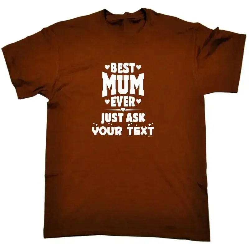 Camiseta divertida y original para hombre con la frase: La mejor mamá del mundo, solo pídelo por mensaje.