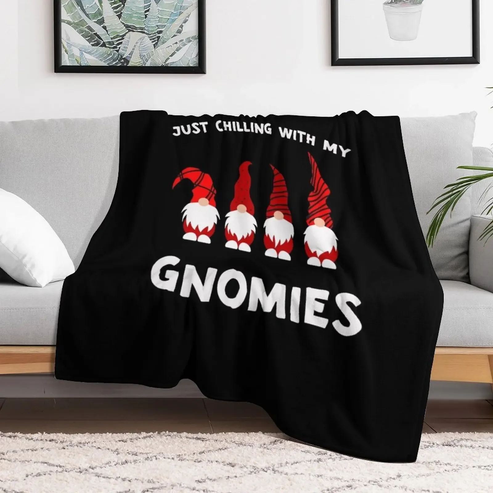Just Chilling With My Gnomies رمي بطانية بطانيات لبطانيات أريكة السرير لحاف دافئ لبطانيات النزهة في الشتاء