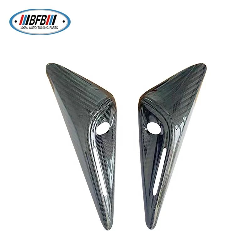 غطاء كاميرا جانبية مصد فتحة تهوية جانبية من ألياف الكربون بالكامل لطراز Tesla X 2023+