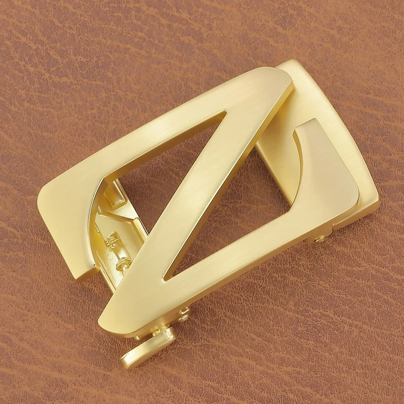 高品質ゴールデン Z 文字自動バックルベルトのみバックル幅 3.5 センチメートルデザイナーブランドファッションウエストストラップバックル
