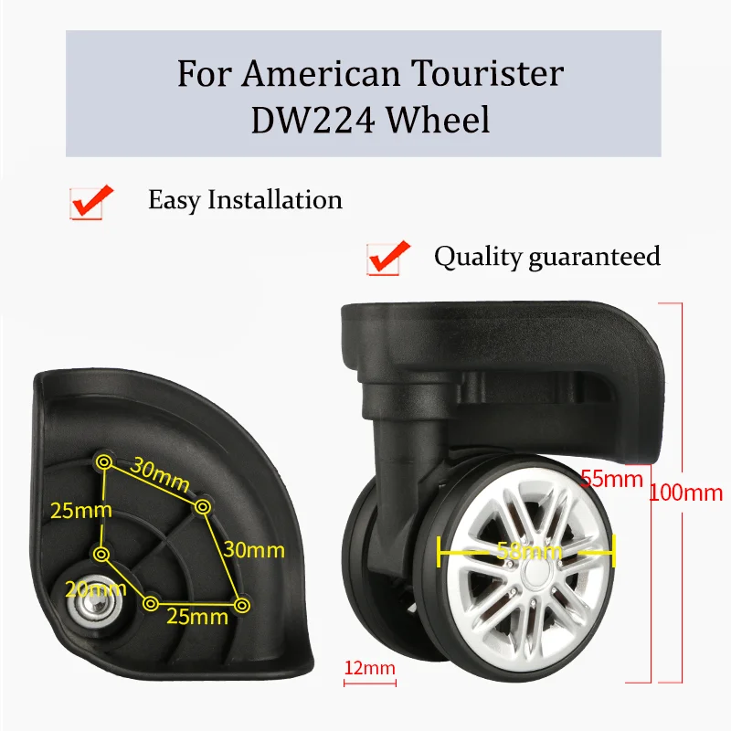 For American Tourister DW224 Luggage Universal Wheel Replacement Rod Box Accessories Combination Box Roller Pulley Quiet Wear