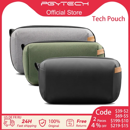 Bolsa de accesorios tecnológicos PGYTECH, bolsa organizadora pequeña impermeable para electrónica, bolsa organizadora tecnológica para Cables, baterías de teléfono