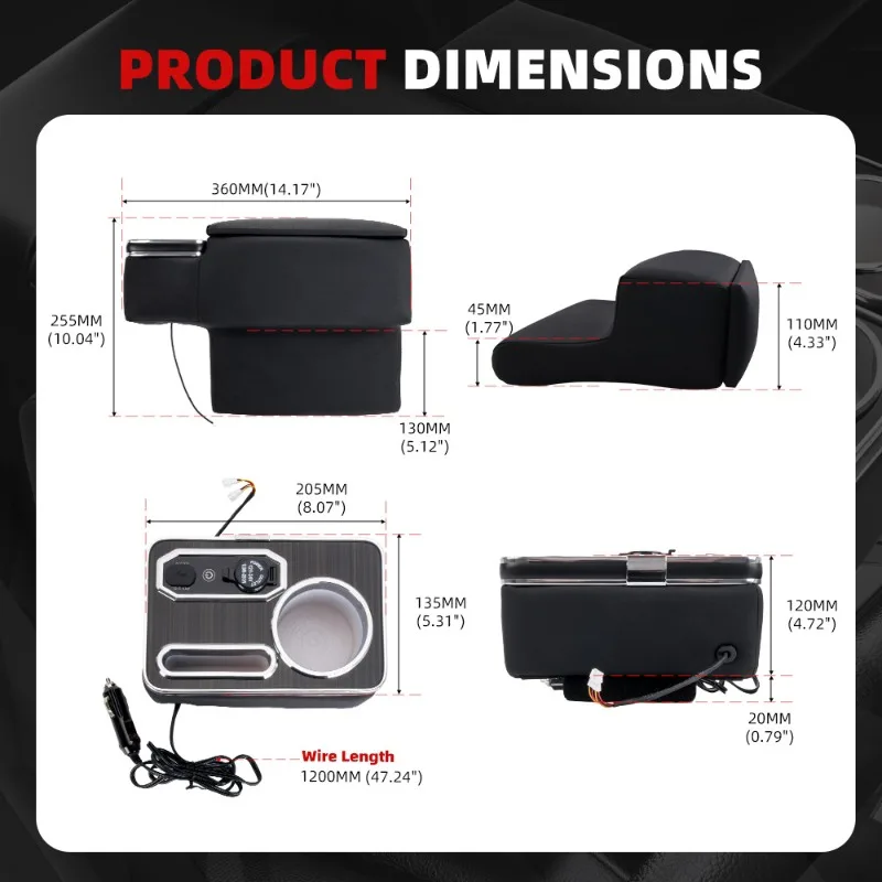 Auto modification accessories three-piece armrest box non-punching glove box parts and accessories
