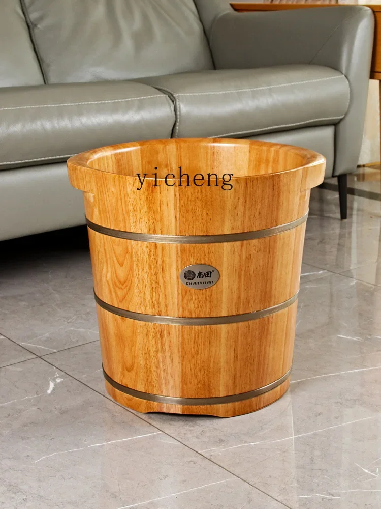 XL Foot Bath Wooden Bucket Feet Bathing Tub Feet-Washing Basin Foot Bath Barrel Foot Bath Tub with Lid Foot Barrel