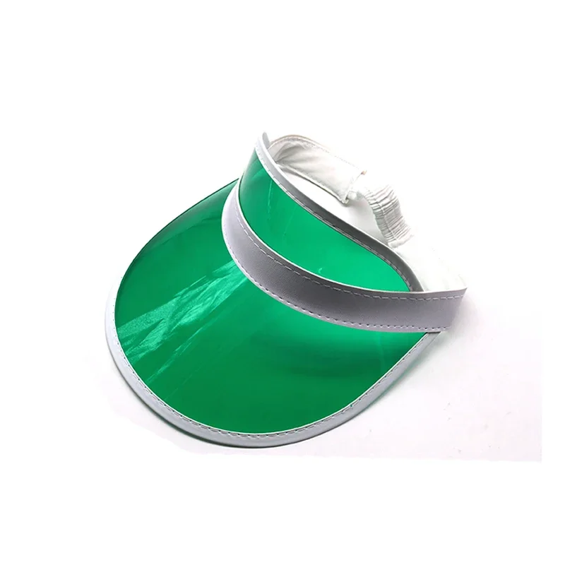 White Headband Transparent Plastic PC Green Color Visor Outdoor UV Protection Adult Visor Nine-color Sports Golf Cap Clear Visor