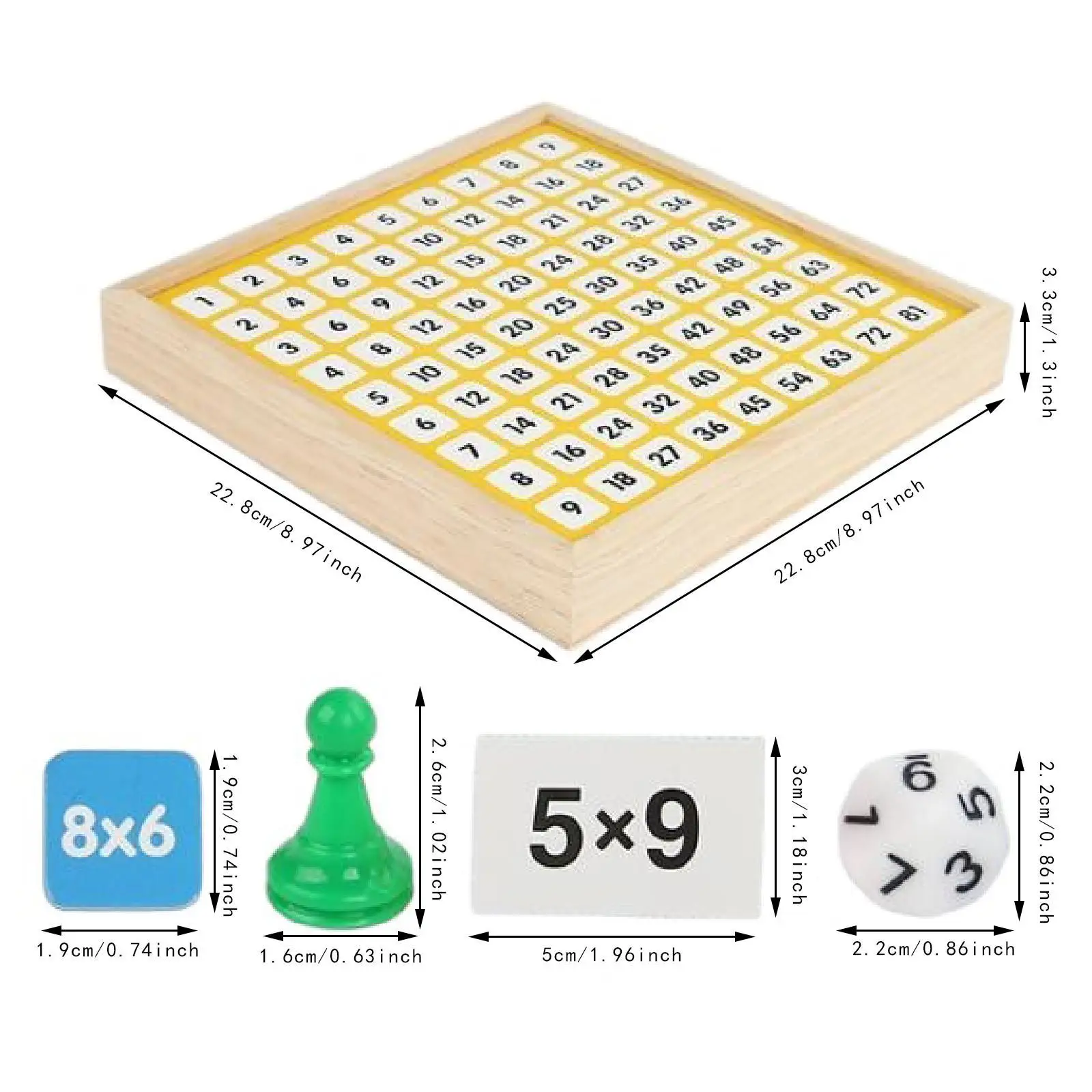 Wooden Multiplication Board Game Arithmetic Teaching Aids Counting Toy Math Toy Board Puzzle for Math Classroom Kid Girls Boys view 2