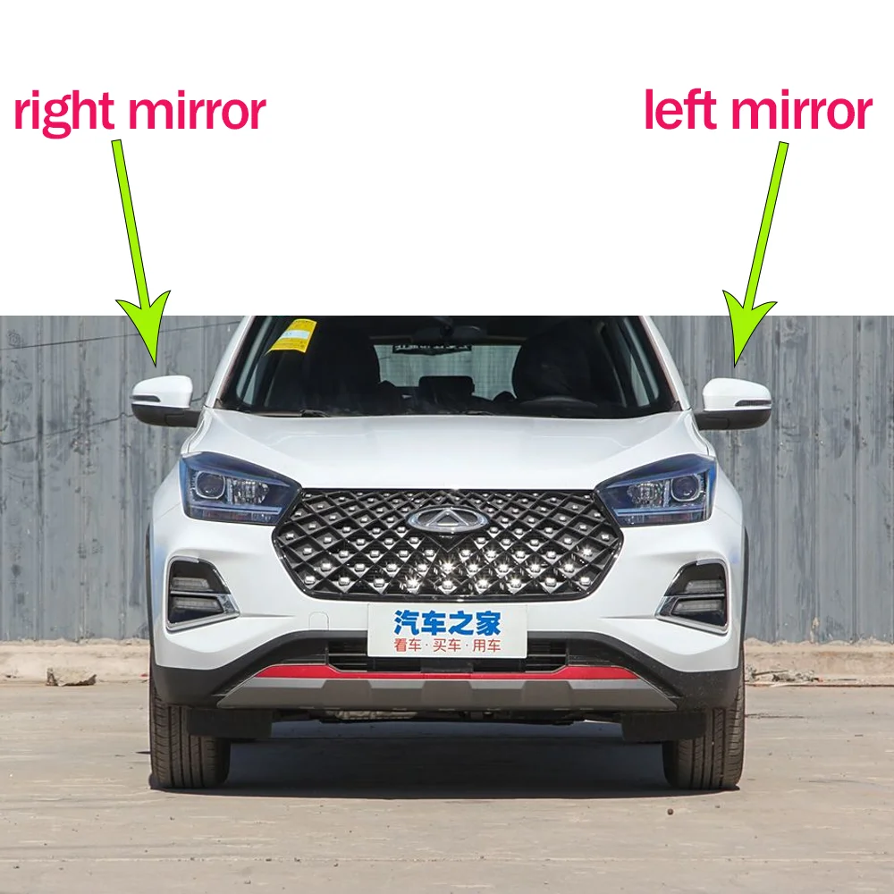 غطاء مرآة السيارة لشيري تيجو 5x 3 4 DR 4.0 5.0 Cross 2018 ~ 2025 استبدال غطاء الجناح ألياف الكربون الأسود تقليم قذيفة الملحقات