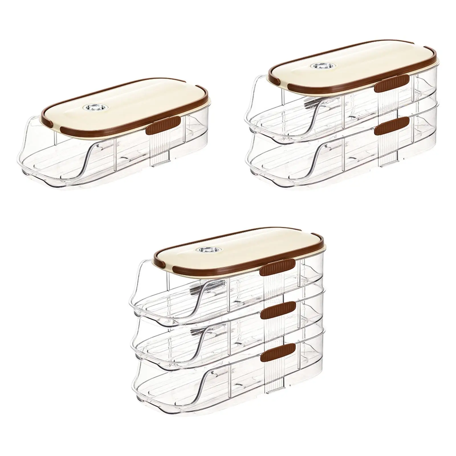 Automatic Rolling Egg Holder Space Saving Egg Organizer Tray for Fridge