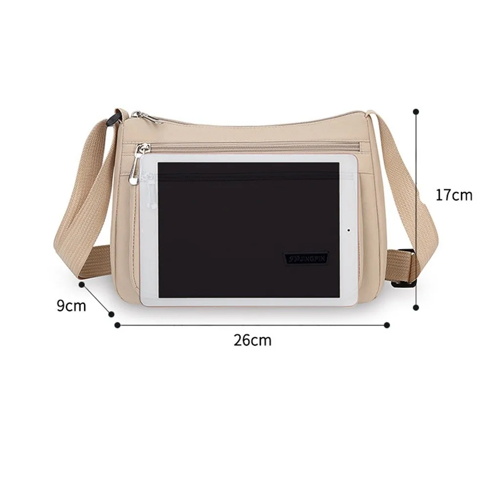 Simple Casual Crossbody Bag Multi-Functional Large Capacity Messenger Bag Lightweight Shoulder Bag Women