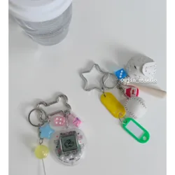 Original cute personality niche fashion miu wind girl heart bag pendant key chain couple style everything