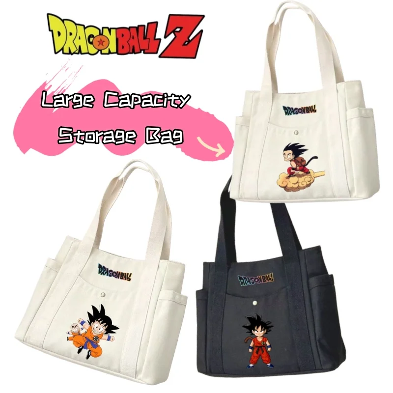 

Dragon Ball Son Goku High-value Creative Boy's Portable Shoulder Bag Student Casual All-match Canvas Large Capacity Tote Bag