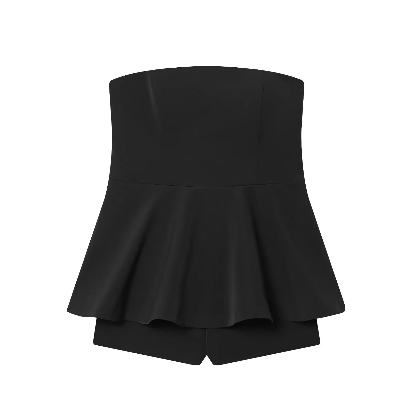 

Женский короткий комбинезон с открытыми плечами, элегантный однотонный подол с оборками, тонкий боди с длинными рукавами, уличная одежда, женские офисные комбинезоны, новинка 2026