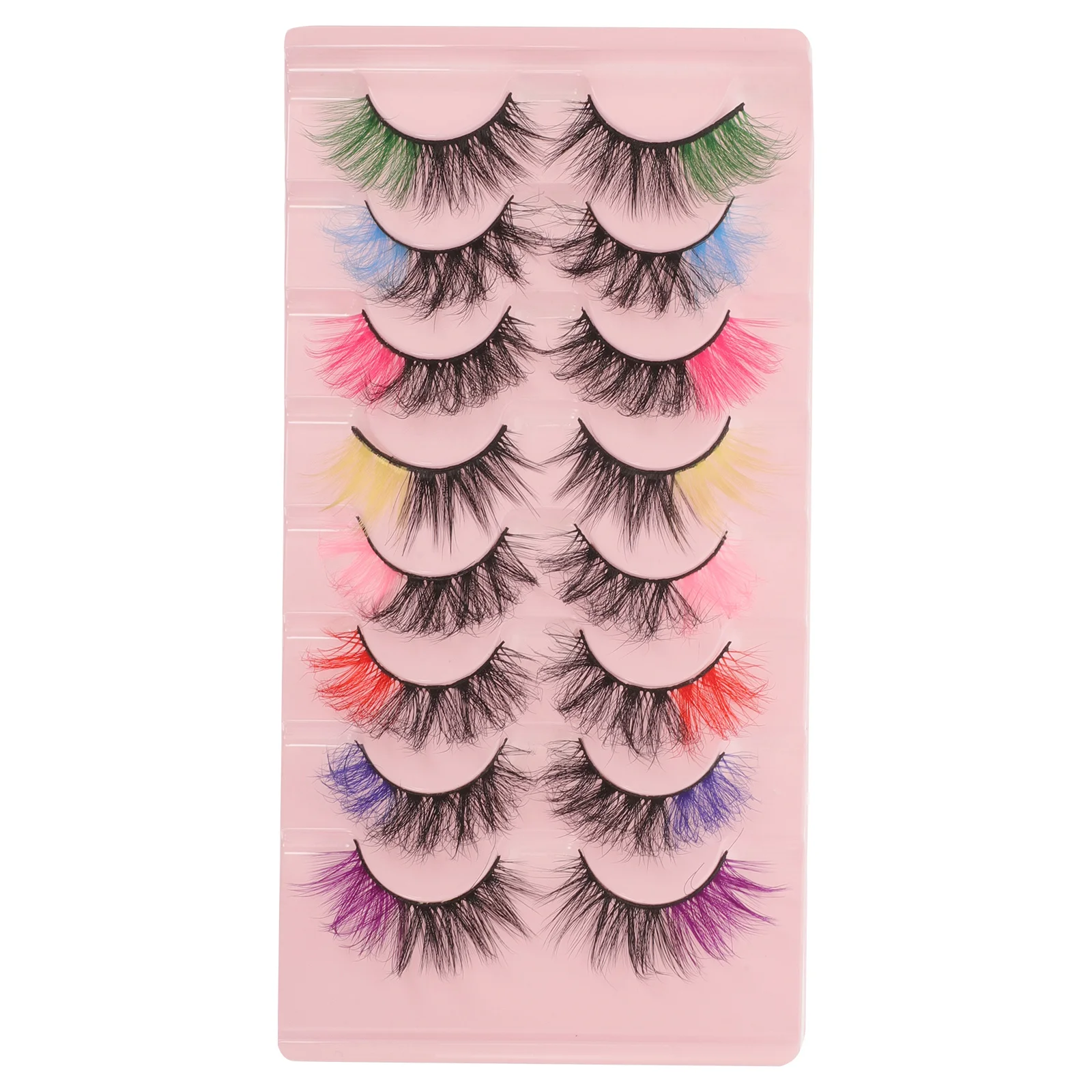 8Pairs Colored False Eyelashes Natural Look Chemical Fiber Lashes for Party Photo Everyday Wear Easy Apply Comfortable Faux