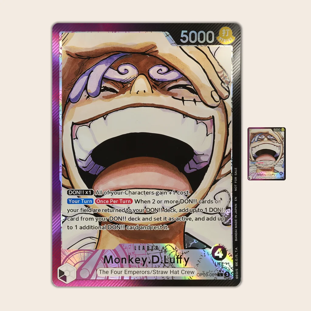 One Piece TCG Jumbo Card OPCG English OP09-061 Luffy Giant Leader Card Embossed Textured Foil Card