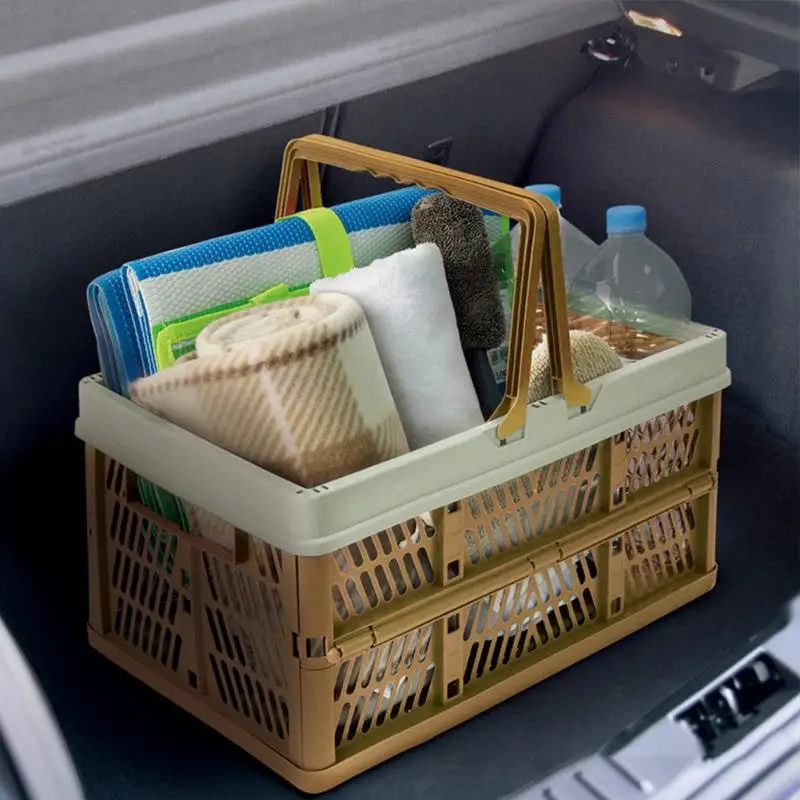 Foldable Picnic Basket Portable Supermarket Shopping Basket Spring Tour Basket Japanese Groceries Snacks Plastic Grocery Basket