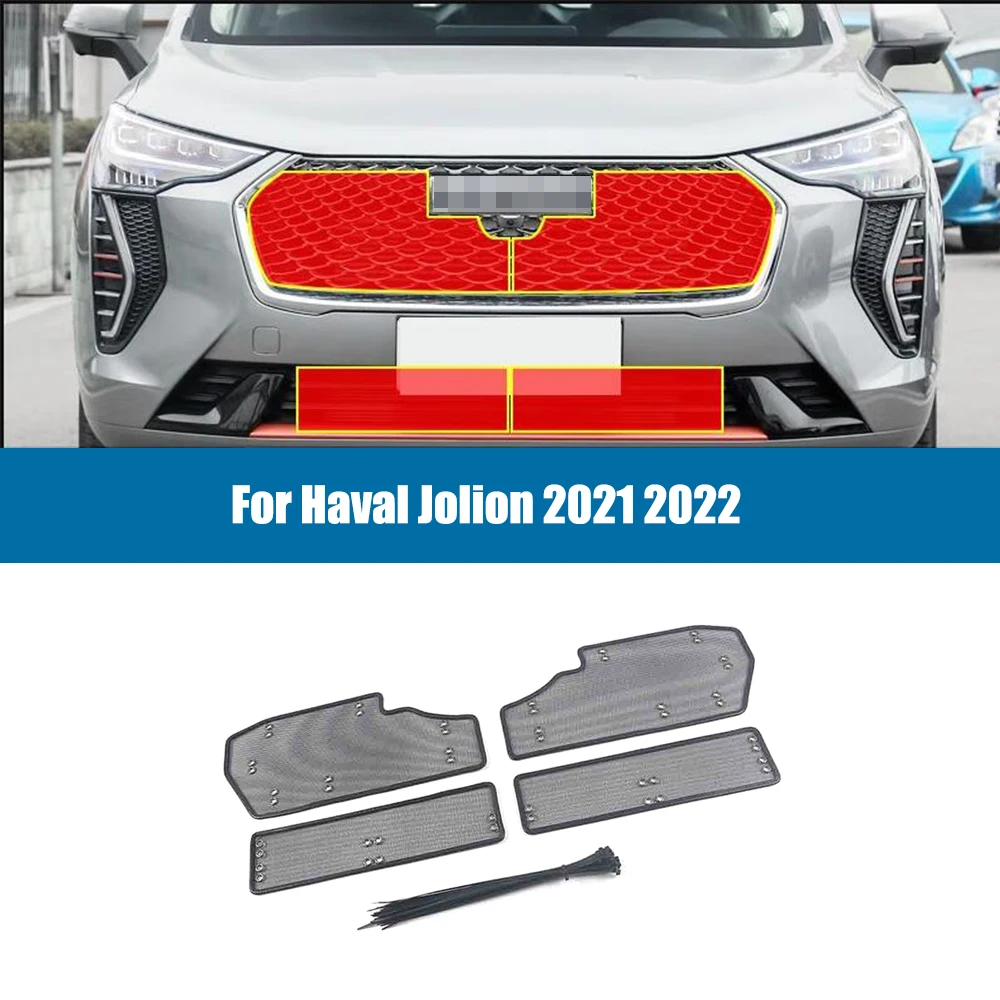 

Stainless steel Car Front bumper Screening Grille Insect proof net Cover Trim Car Styling For Haval Jolion 2021 2022 Accessories