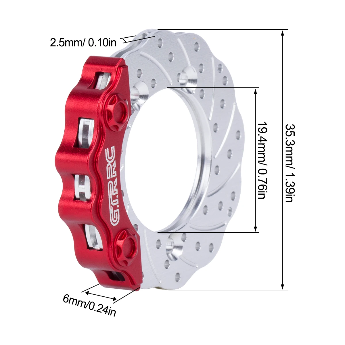 TRX-4 Aluminum Brake Disc & Caliper Kit for 1/10 RC Crawler TRX4 Defender Bronco G500 TRX6 G63 Portal Axle Housing Brass Weights