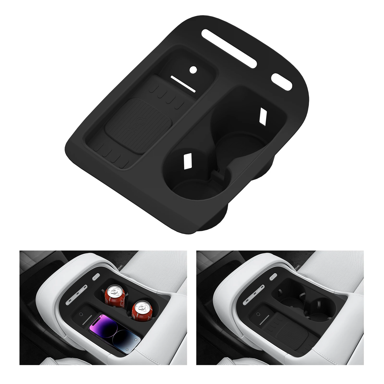 

for Hyundai Palisade 2026 Water Cup Holder Storage Tray Organizer With Non-slip Mat Central Console Protective Pad Accessories