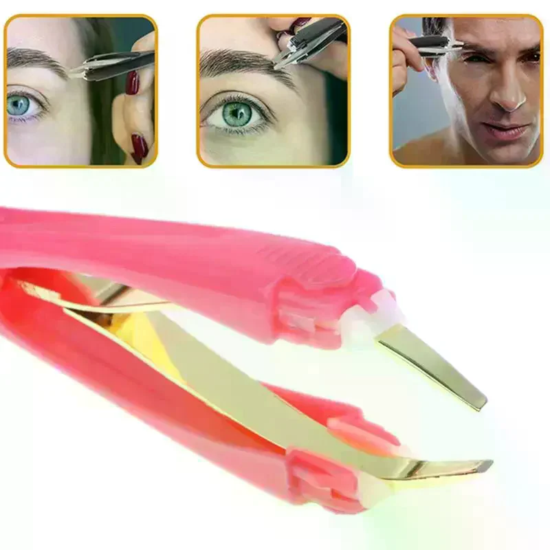 Tweezer Automatic Retratable Face Hair Beard Removal Stainless Steel Anti Rust Beauty Hair Puller Makeup Tool Eyebrow