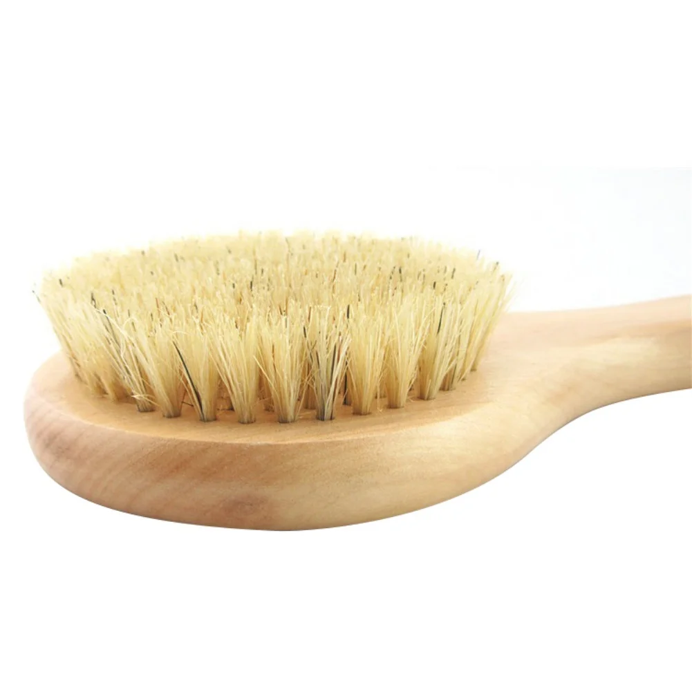 Natural Bristle Bath Brush Exfoliating Beauty Body shower Brush Portable SPA Massage Woman Man Skin Care Dry Body Wooden Brush