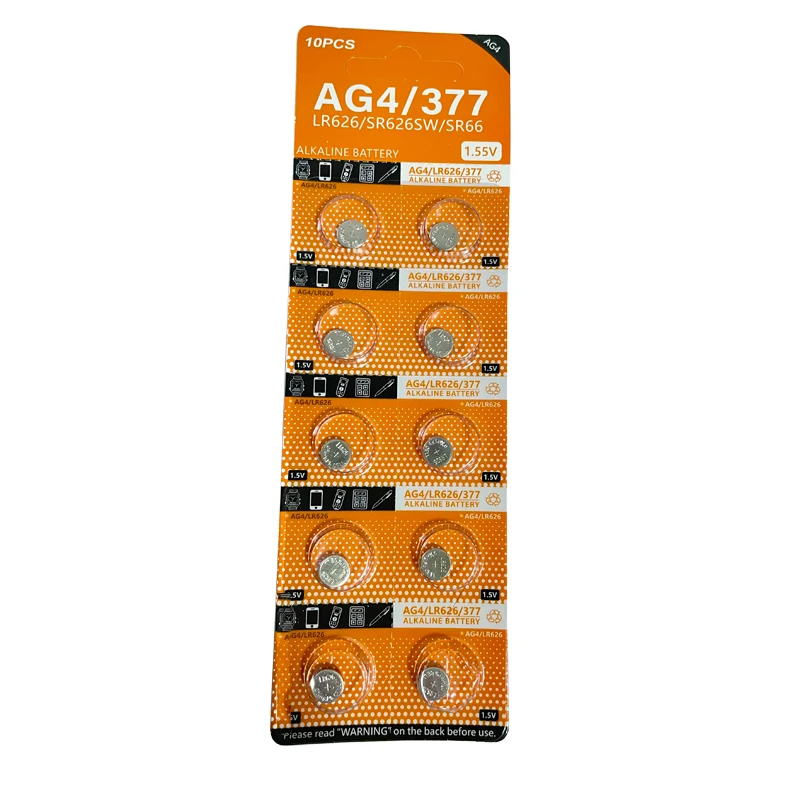 10PC/20PC 377 377A LR626SW AG4 SR626 LR66 LR626 AG 4 1.5V-1.55V Alkaline Battery for Watch Clock Toy Car Remote Button Coin Cell