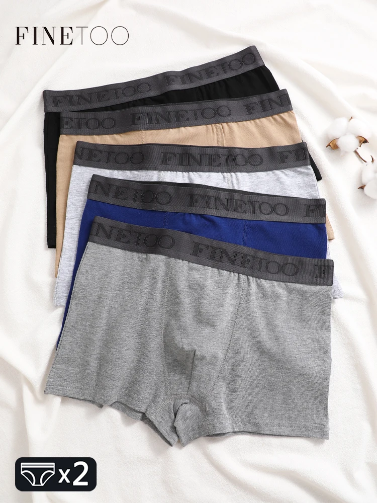 2pcs Men's Cotton Panties Breathable Trendy Boxer Shorts Underwear Sexy Comfortable plus Size Highly Elastic Boys' Boxer Briefs