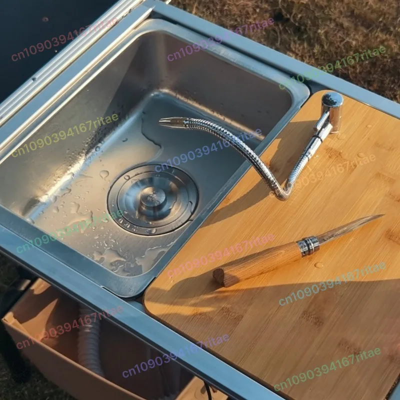 

Outdoor Camping Table Kitchen One Unit Sink Module Combination Faucet Vegetable Basin