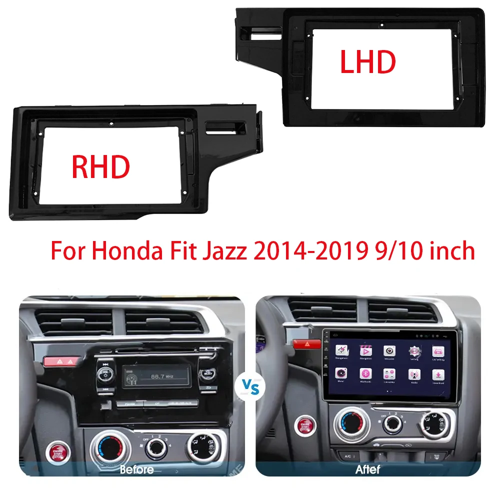 

9 Inch 10.1 Inch Car Frame Fascia Adapter For Honda Fit Jazz 2014-2019 Android Radio Dash Fitting Panel Kit
