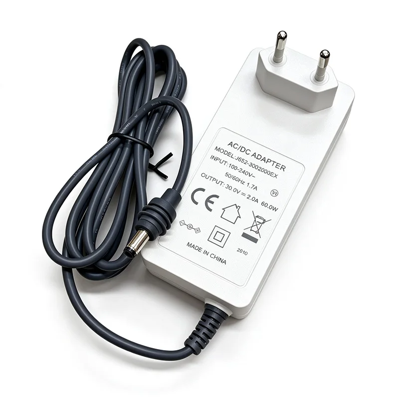 DC power adapter with replacement charging head European standard and 30V 2A 60W power cord compatible with Starlink MINI