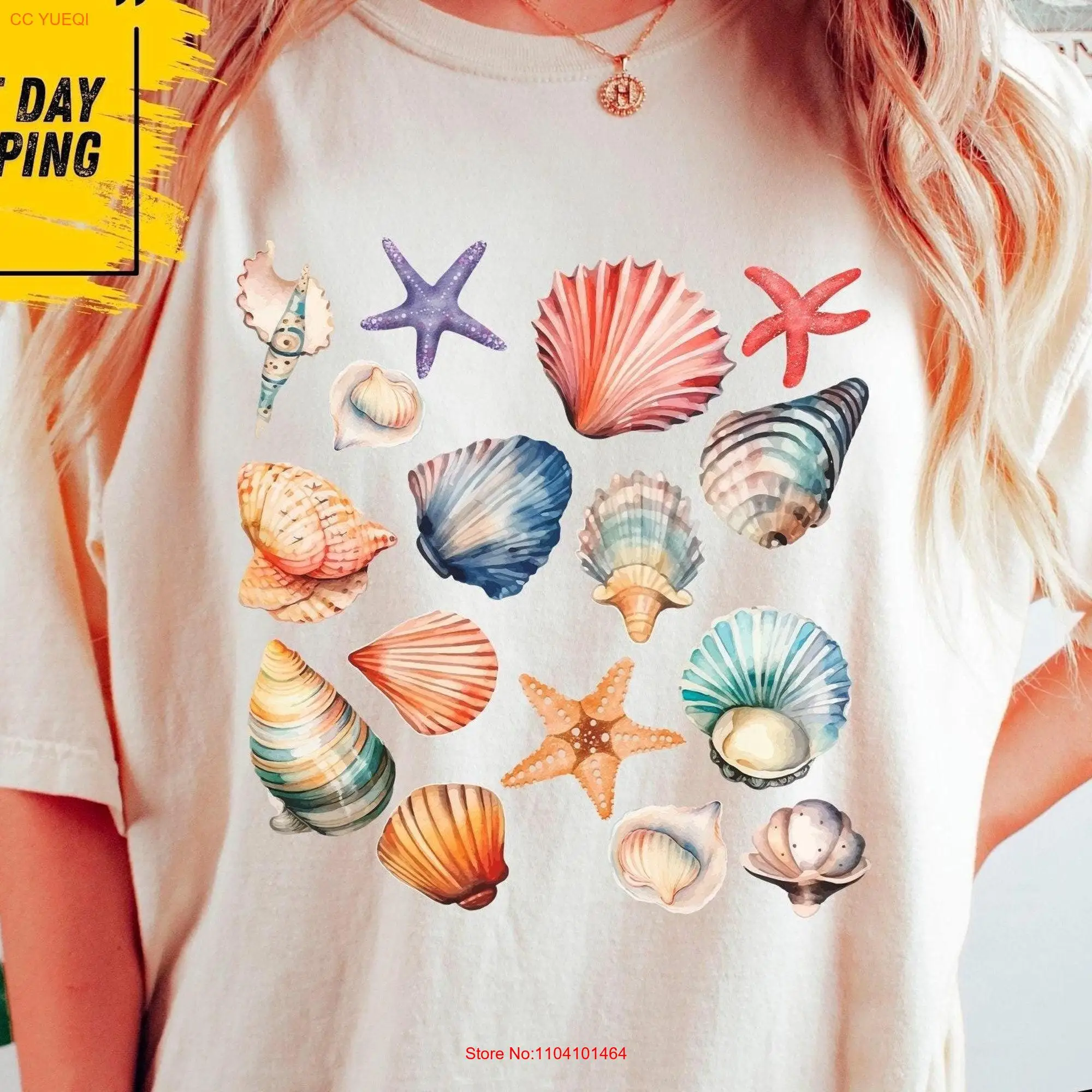 Comfort Colors Vintage Seashells T Shirt Cotton Cottagecore Aesthetic Nautical Ocean Swimsuit Sea Life