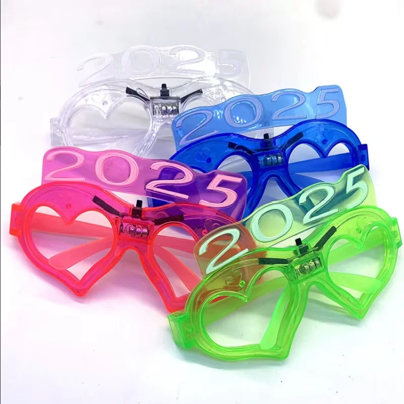 2025 führte Liebe Shutter Brille Spielzeug blinkt Neon Brille Bar Musik Festival Weihnachts geschenke Neujahr Party leuchtende Dekorationen