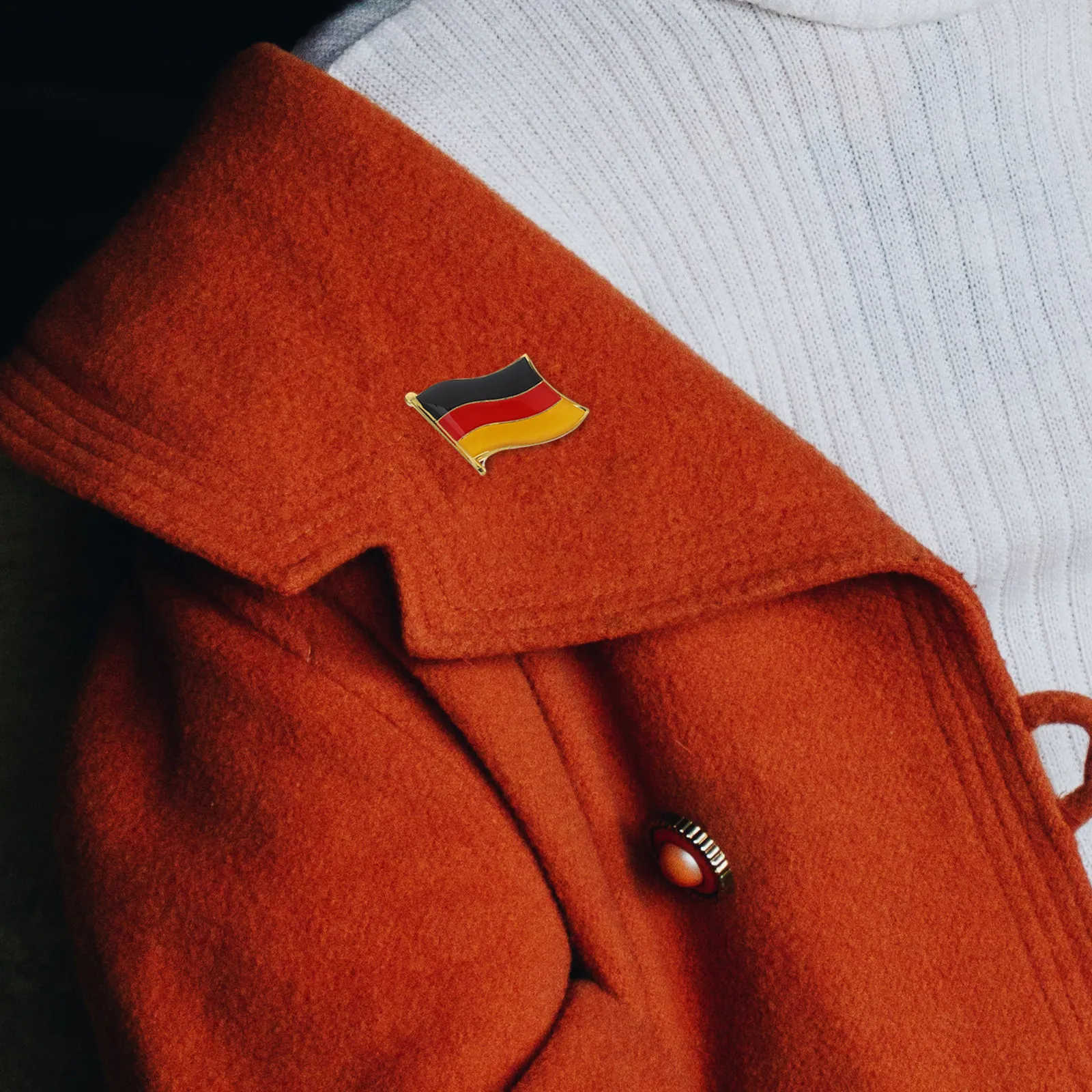 10pcs German Flag Lapel Pins – Premium Iron Brooches with Butterfly Clasp for Clothing, Bags, Hats & Shirts