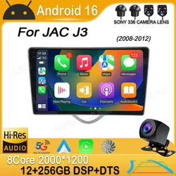 For JAC J3 2008-2012 Turin RS 2009-2012 Android 16 Carplay Car Radio Multimedia Video Player Navigation GPS Autoradio Stereo DSP