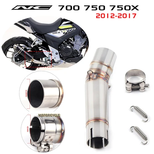 Silenciador de escape para motocicleta, sistema completo sin cordones para HONDA NC700 NC750X NC750 NC700S 2012-2017, tubo de enlace medio de escape para motocicleta