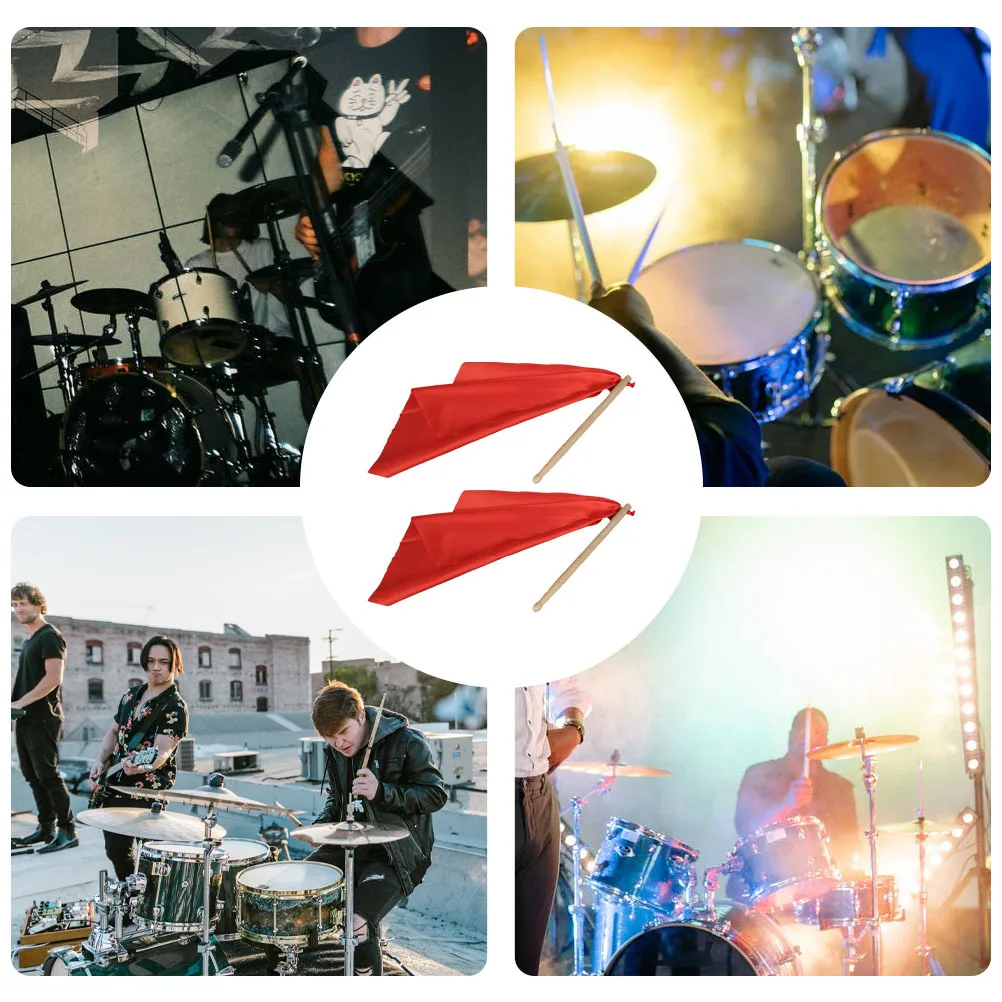 

1Pair Sticks Silk Scarf Waist Drum Accessories Solid Wood Percussion Sticks For Military Drum Practice Instrument Parts