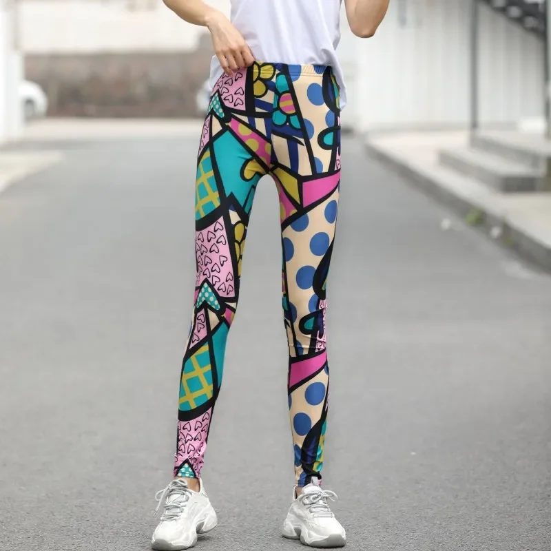 Women Colorful Digital Print Sexy Leggings Stretch Workout Push Up Trousers Fitness Pants Sexy Push Up Gym Wear Elastic Slim