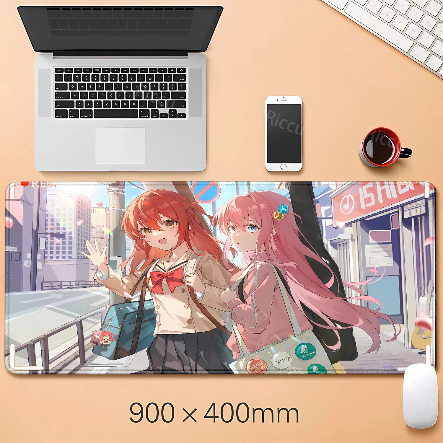 

Anime Bocchi The Rock! Sexy Girl teclado mousepad Large Gaming mouse mad Lock Edge Thickened Computer Keyboard Table Desk Mat