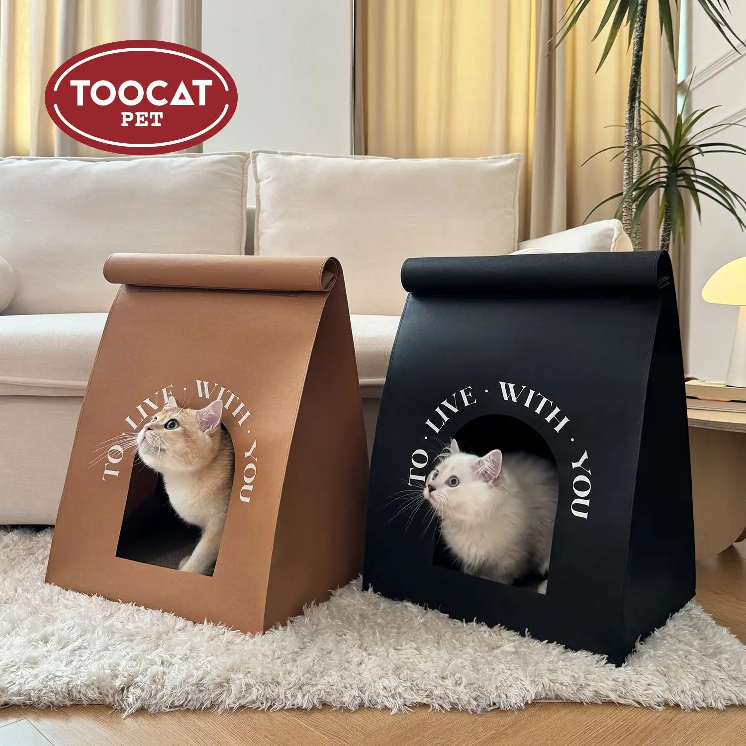 Toocat environmentally friendly kraft paper bag cat nest cat scratching board is universal in all seasons,