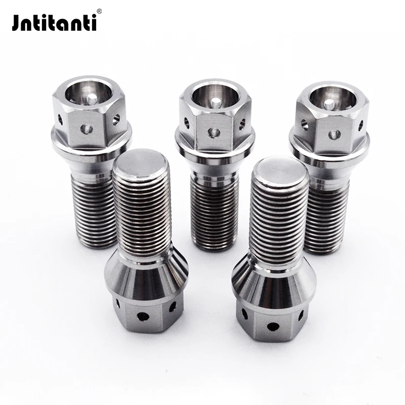 

Jntitanti 10.9 grade Gr.5 Titanium Auto Part 60 Degree Cone Seat Car Wheel Bolt hub M12*1.5mm Length 28-45mm for BMW Lotus