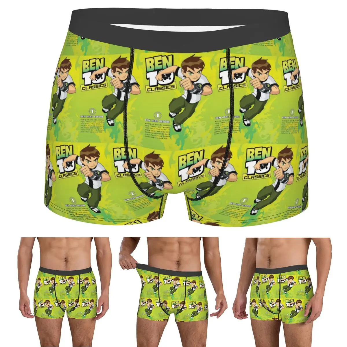Boxer Underpants Shorts Ben 10 Panties Men Ventilate Underwear for Homme Man Boyfriend Gift