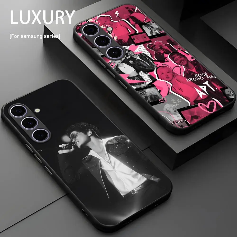 Singer B-Bruno Ma-rS Cool Hot Phone Case For Samsung Galaxy S25 S24 S23 S22 S21 S20 Plus Ultra Note20 Soft Black