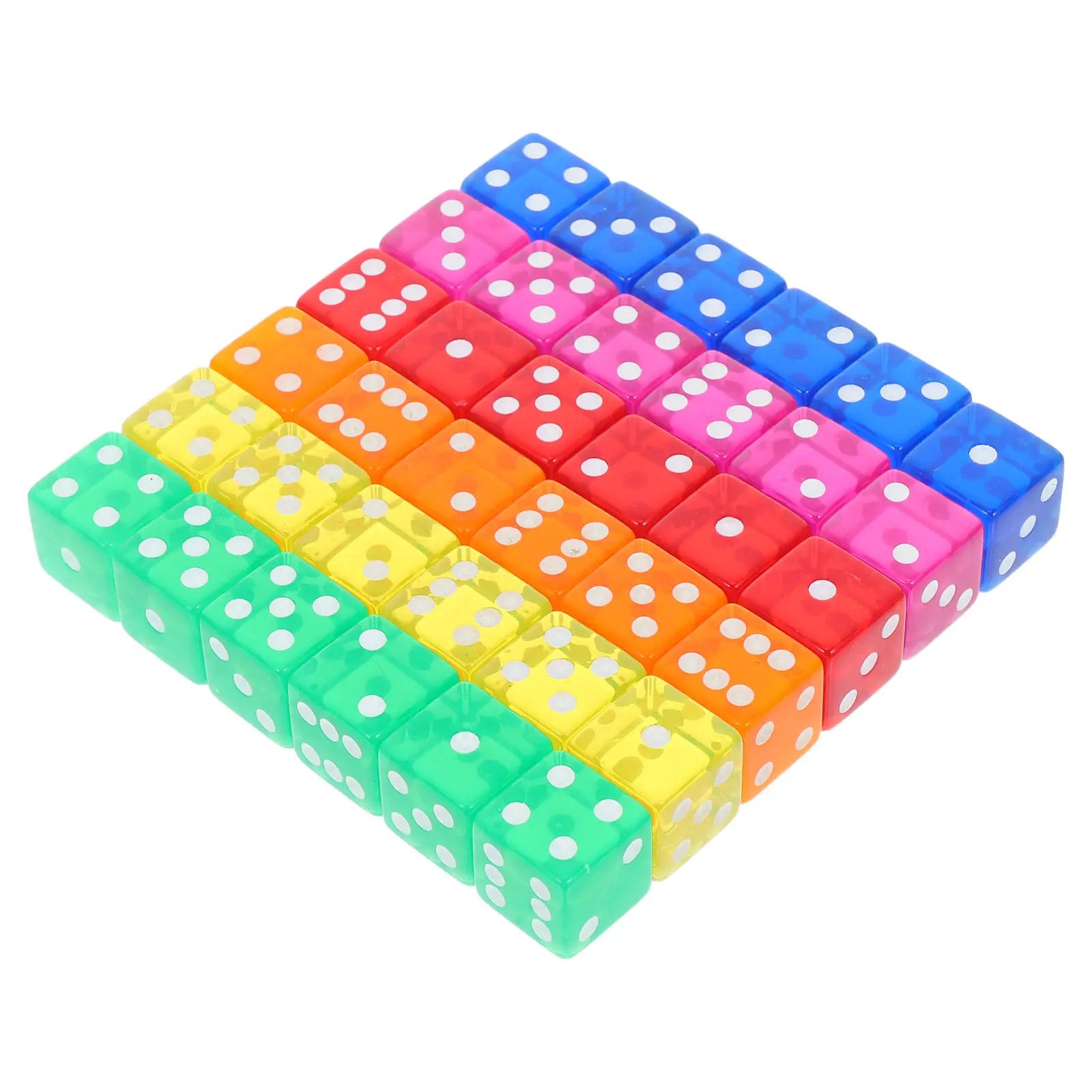 

36pcs Transparent Square Corner Large 6 Sided Acrylic Blocks For Math Learning Teaching Tools Board Party Outdoor