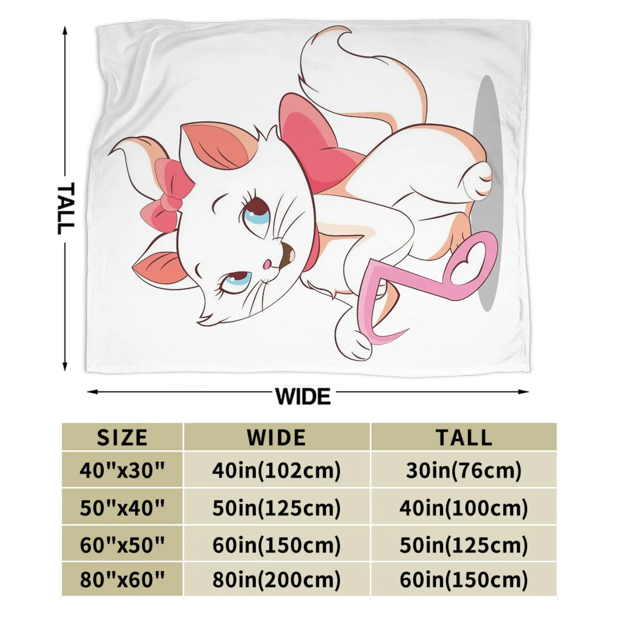 ماري كات بطانية الفانيلا الديكور ديزني متعددة الوظائف سوبر الدافئة رمي البطانيات للسرير سيارة المفارش